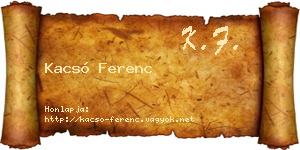 Kacsó Ferenc névjegykártya